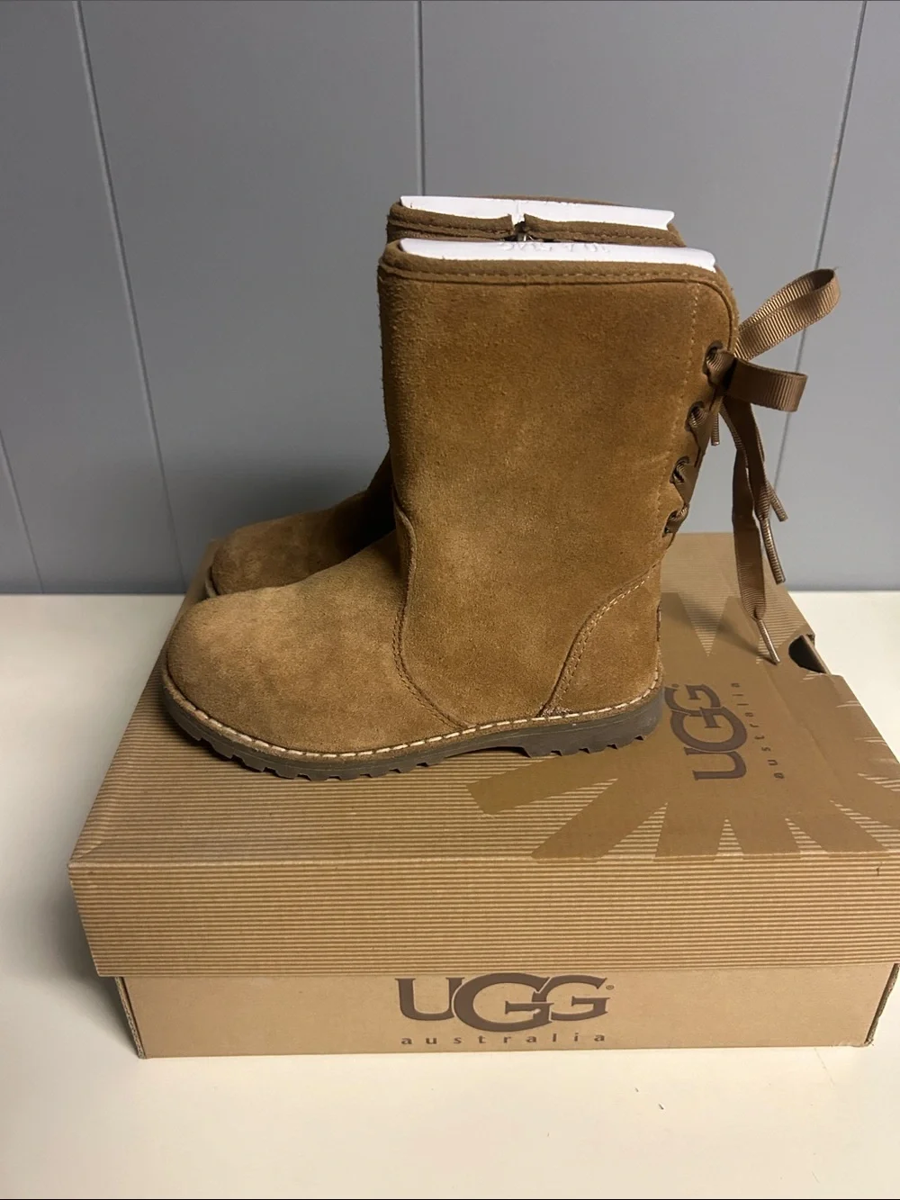 UGG Kids Chestnut Suede Side-Zip Boots